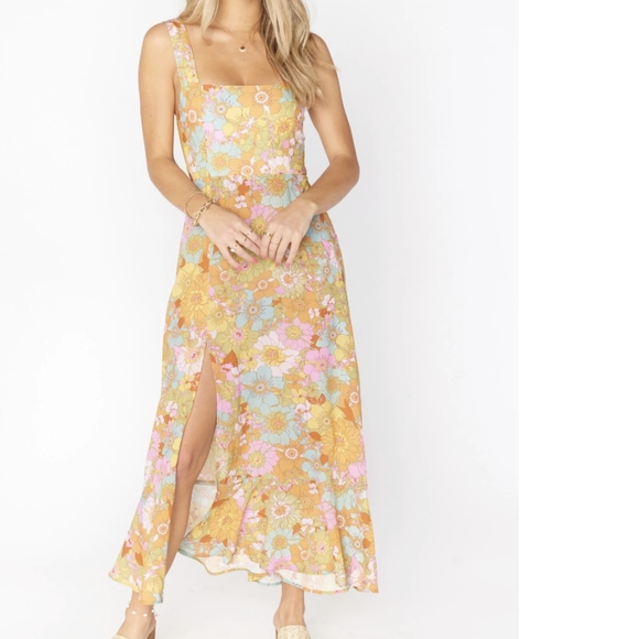 Sold on M! Show Me Your Mumu Claire Midi Dress ~ Groovy Blooms - Picture 12 of 12